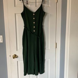 Green Mid-Calf Wide Leg Jumpsuit size XL NWOT